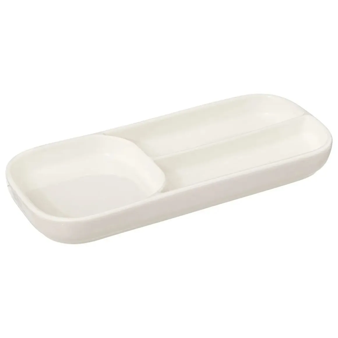 PIATTO DA PORTATA IN GRES LINEA NORA CM 28X12 BIANCO