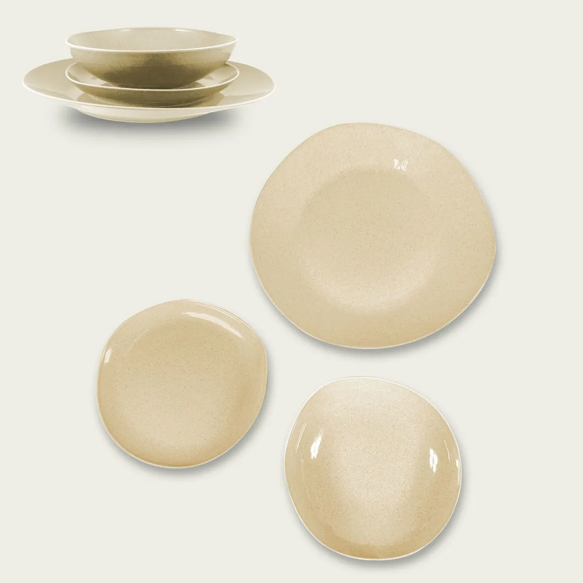 PIATTO DESSERT IN CERAMICA ALTERNATIVE SOHO DIAM. 22M BEIGE