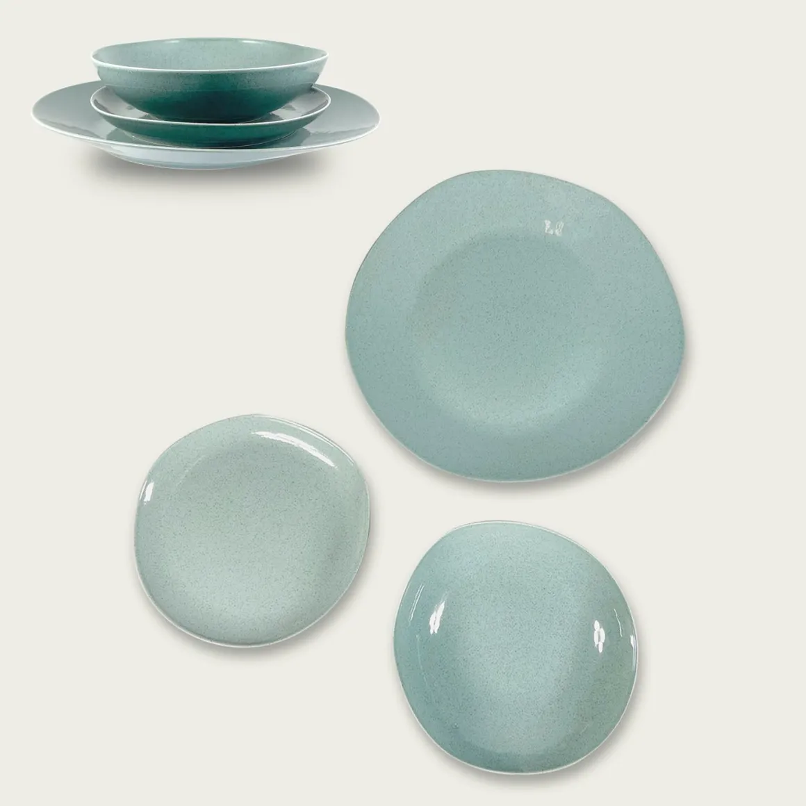 PIATTO DESSERT IN CERAMICA ALTERNATIVE SOHO DIAM. 22CM BLU