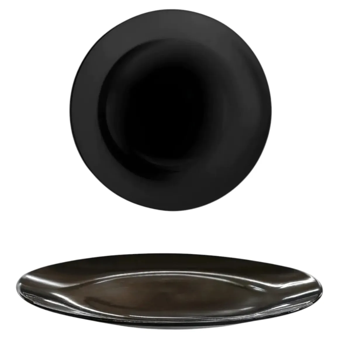 PIATTO DESSERT MONOCOLORE IN CERAMICA DIAM. 20CM NERO