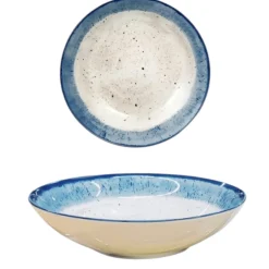 PIATTO FONDO IN PORCELLANA DIAM. 20CM MARMOREO BLU