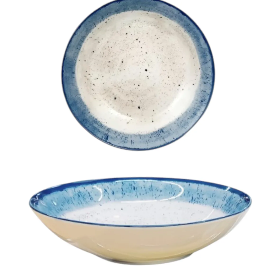 PIATTO FONDO IN PORCELLANA DIAM. 20CM MARMOREO BLU