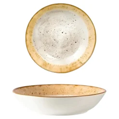 PIATTO FONDO IN PORCELLANA DIAM. 20CM MARMOREO BEIGE