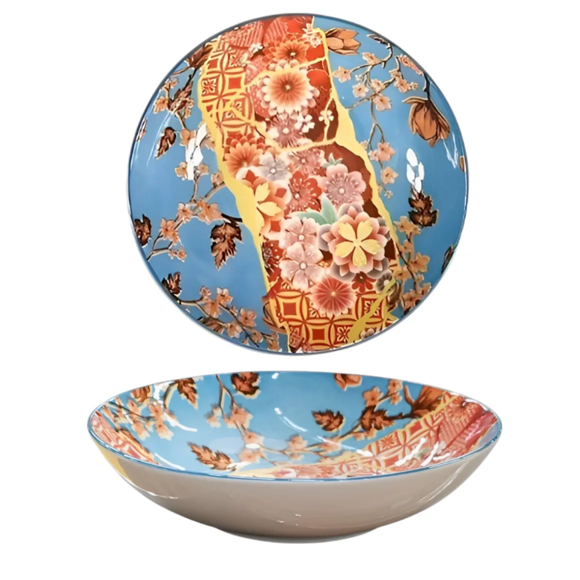PIATTO FONDO IN PORCELLANA LINEA JAPAN DIAM. 21CM MULTICOLORE