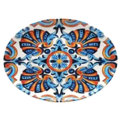 PIATTO PIANO OVALE MELAMINA LINEA PUERTORICO 40X30CM MULTICOLORE