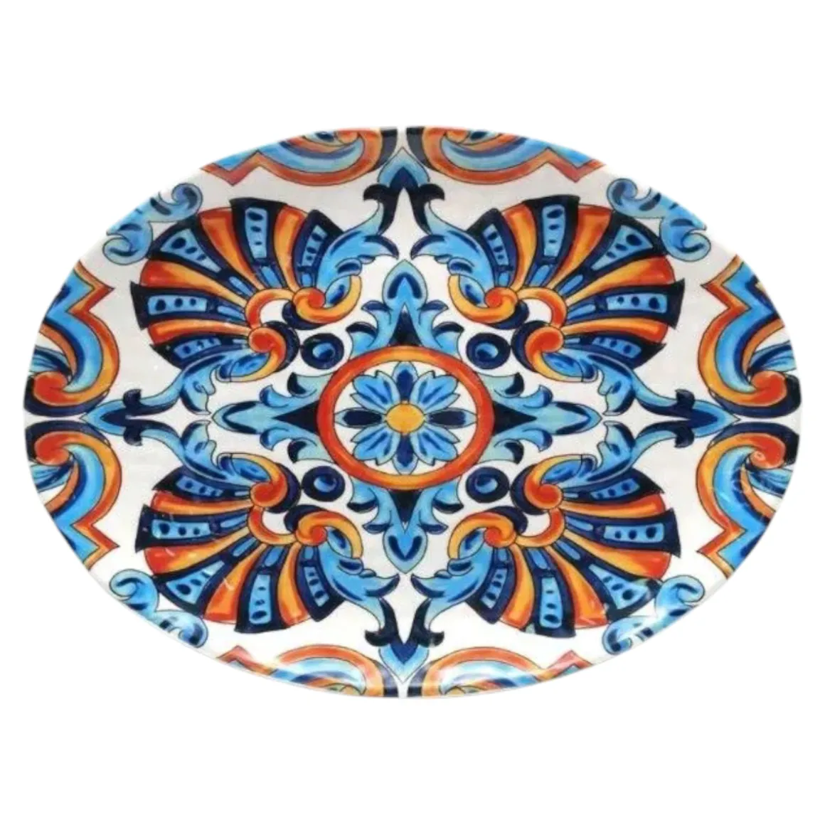 PIATTO PIANO OVALE MELAMINA LINEA PUERTORICO 40X30CM MULTICOLORE