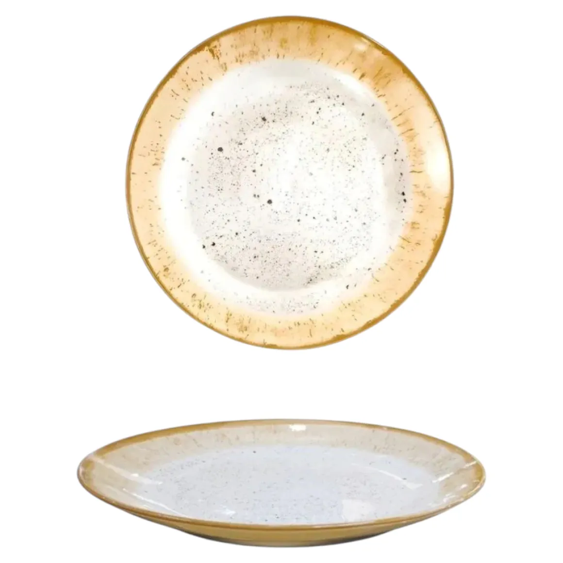 PIATTO DESSERT IN PORCELLANA LINEA MARMOREO DIAM. 20CM BEIGE