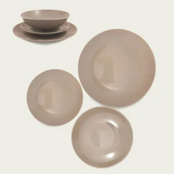 PIATTO DESSERT MONOCOLORE IN CERAMICA DIAM. 20CM TORTORA