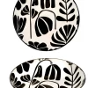 PIATTO FONDO IN CERAMICA LINEA TWISTED LIME DIAM.20CM BIANCO CON DECORO NERO