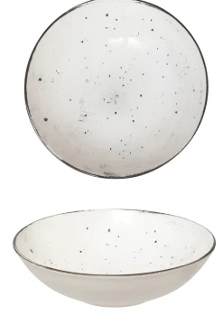 PIATTO FONDO IN GRES LINEA JOE DIAM. 21CM BEIGE CON DECORO