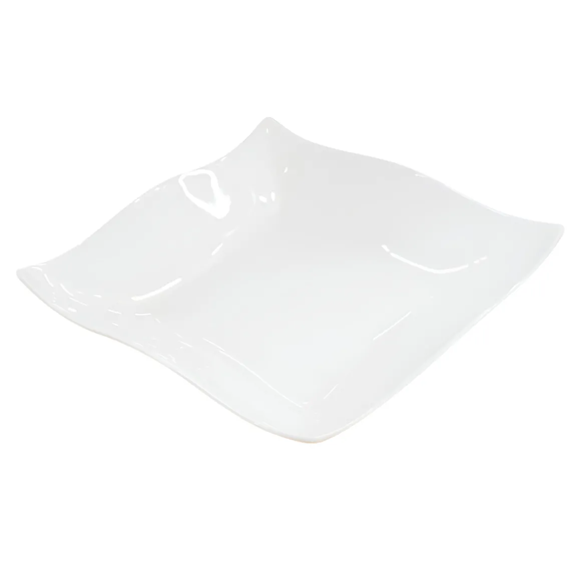 PIATTO FONDO IN PORCELLANA LINEA HELTON 22X22CM BIANCO