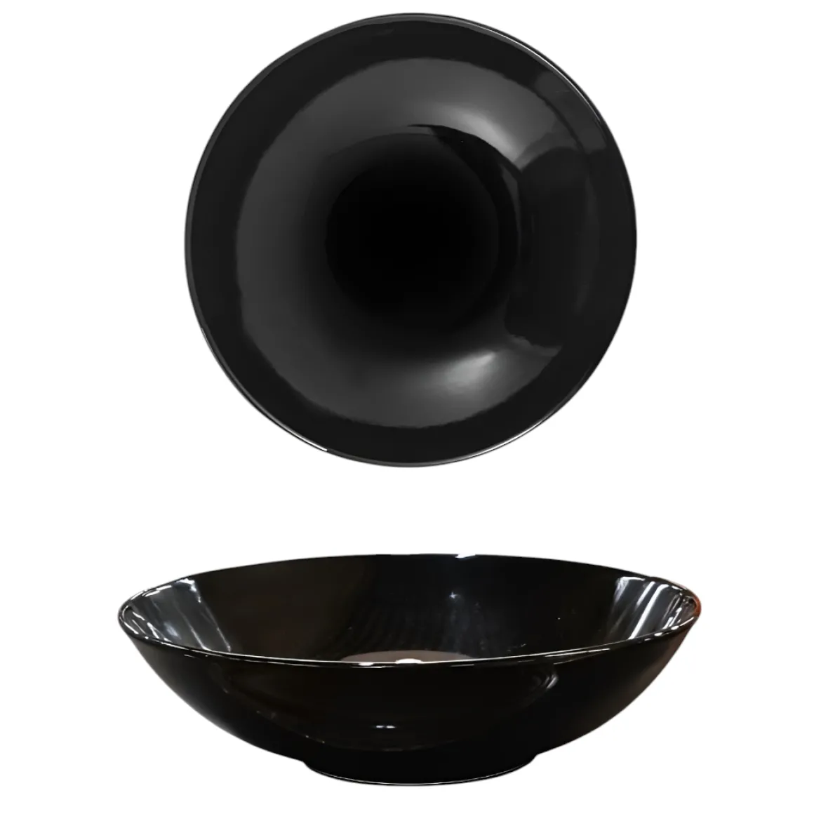 PIATTO FONDO MONOCOLORE IN CERAMICA DIAM. 21CM NERO