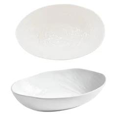 PIATTO FONDO OVALE IN PORCELLANA LINEA WALL 26X16CM BIANCO