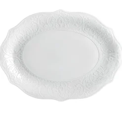 PIATTO OVALE IN PORCELLANA LINEA ALICE 26X35CM BIANCO