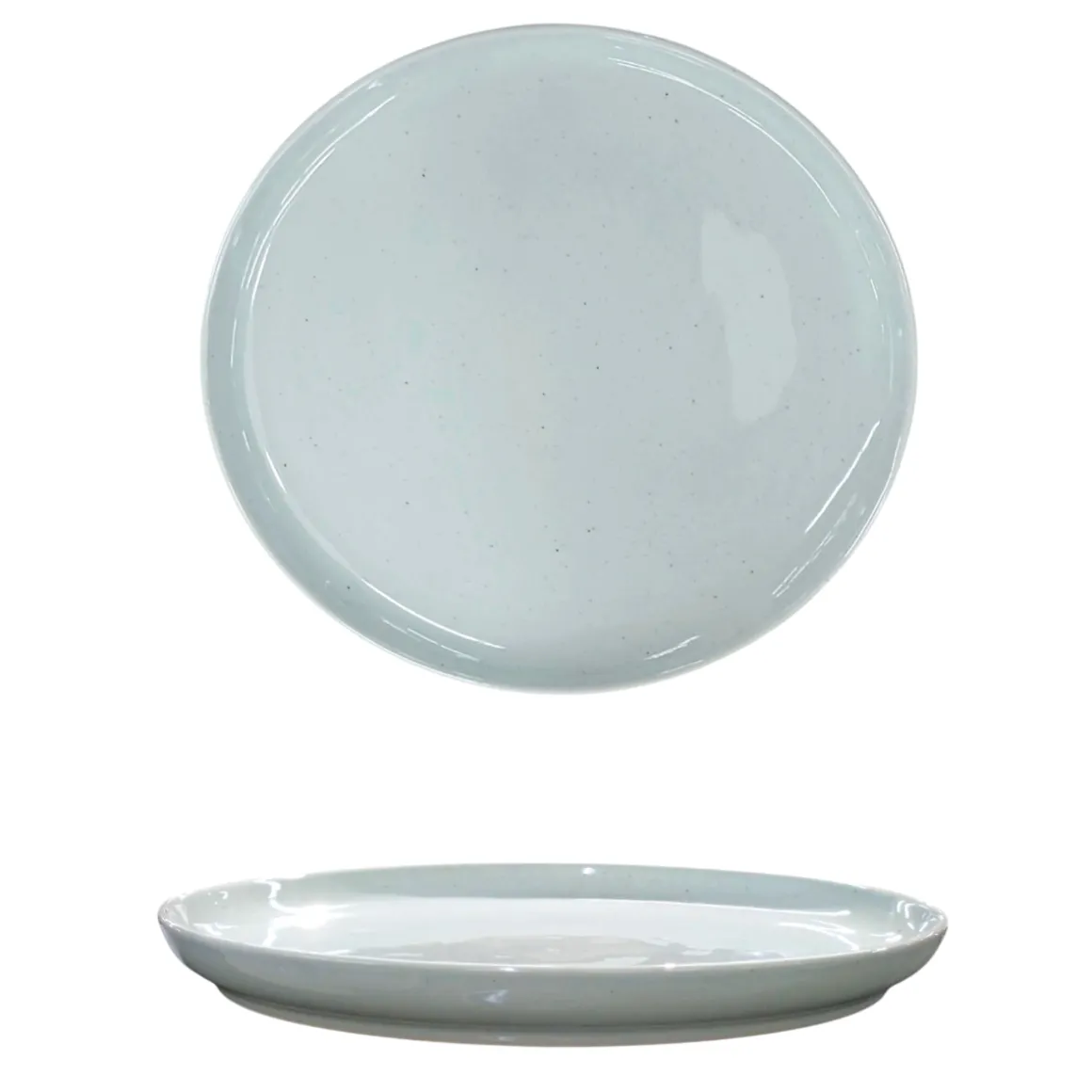PIATTO PIANO IN CERAMICA LINEA FONT DIAM. 27CM ACQUA