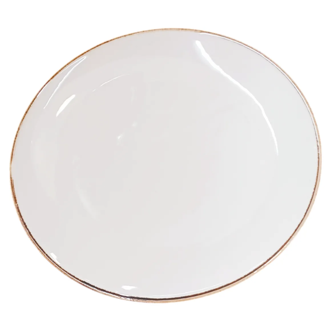 PIATTO PIANO IN PORCELLANA LINEA RING DIAM. 20CM BIANCO