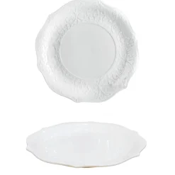 PIATTO PIANO IN PORCELLANA LINEA ALICE DIAM. 27CM BIANCO