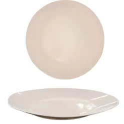PIATTO PIANO MONOCOLORE IN CERAMICA DIAM. 26CM CREMA