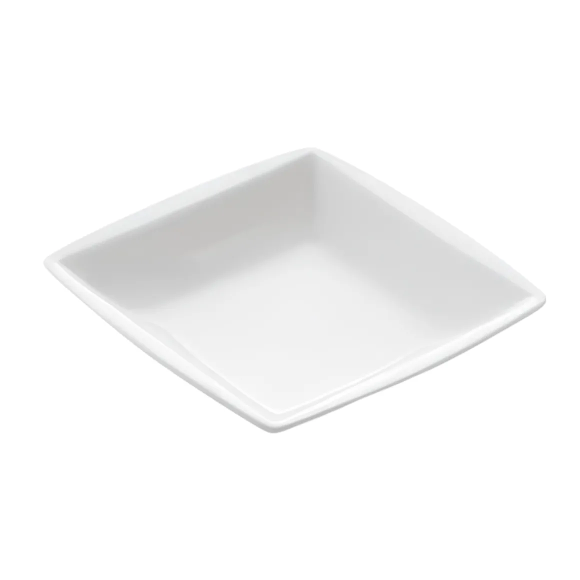 PIATTO QUADRO FONDO PORCELLANA CARLOTTA/RAMADA 10X10 CM BIANCO