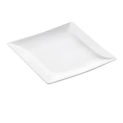 PIATTO QUADRO IN PORCELLANA CARLOTTA/RAMADA 14X14CM BIANCO