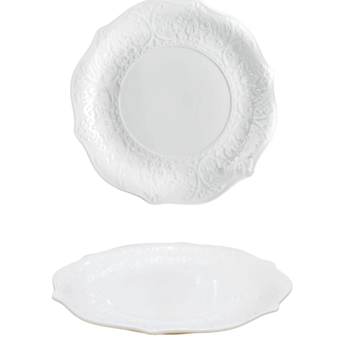 PIATTO ROTONDO IN PORCELLANA LINEA ALICE DIAM. 30CM BIANCO