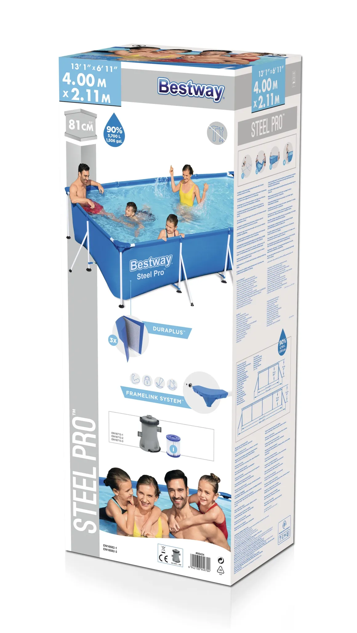 PISCINA STEEL PRO FRAME DI CM 400X211 E H 81