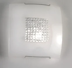 PLAFONIERA 1 LUCE TIFFANY BIANCA 30X30CM - 1XE27: vendita online PLAFONIERA 1 LUCE TIFFANY BIANCA 30X30CM - 1XE27 in offerta