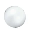 PLAFONIERA BIANCO SATINATO D. 30CM CON GANCIO FILO CROMO - 2XE27 MAX 60W: vendita online PLAFONIERA BIANCO SATINATO D. 30CM CON GANCIO FILO CROMO - 2XE27 MAX 60W in offerta