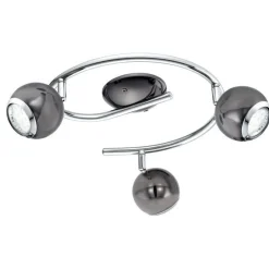 PLAFONIERA 3 LUCI BIMEDA NERO/CROMATO 29CM - 3X2,8W 3X240lm 3000K GU10: vendita online PLAFONIERA 3 LUCI BIMEDA NERO/CROMATO 29CM - 3X2,8W 3X240lm 3000K GU10 in offerta