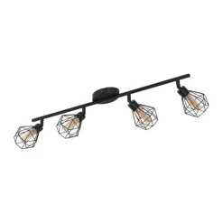 PLAFONIERA 4 LUCI ZAPATA 1 NERO 63,5CM - 4X3W 4X360lm 3000K GU9: vendita online PLAFONIERA 4 LUCI ZAPATA 1 NERO 63,5CM - 4X3W 4X360lm 3000K GU9 in offerta