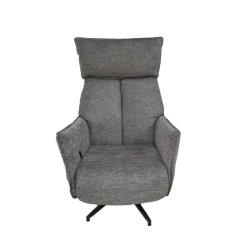 POLTRONA GIREVOLE CON RELAX MANUALE E POUF IN TESSUTO GRIGIO: vendita online POLTRONA GIREVOLE CON RELAX MANUALE E POUF IN TESSUTO GRIGIO in offerta