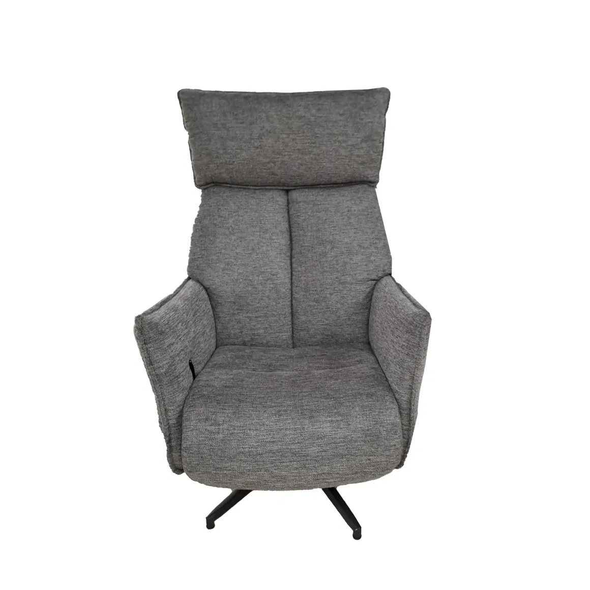 POLTRONA GIREVOLE CON RELAX MANUALE E POUF IN TESSUTO GRIGIO: vendita online POLTRONA GIREVOLE CON RELAX MANUALE E POUF IN TESSUTO GRIGIO in offerta