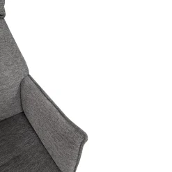 POLTRONA GIREVOLE CON RELAX MANUALE E POUF IN TESSUTO GRIGIO: vendita online POLTRONA GIREVOLE CON RELAX MANUALE E POUF IN TESSUTO GRIGIO in offerta