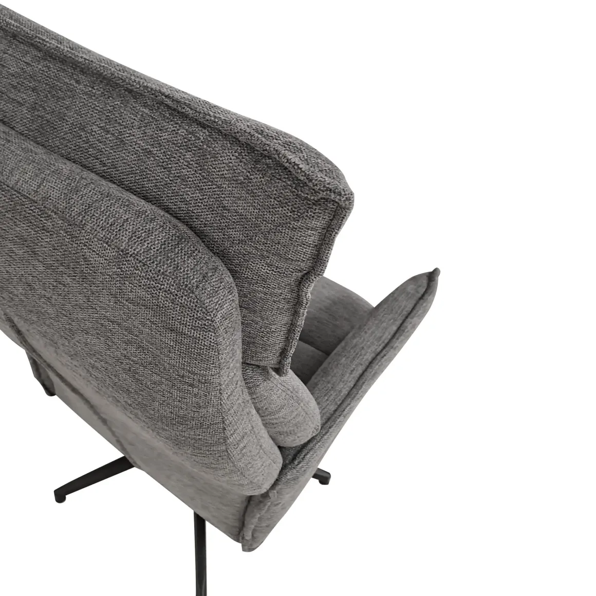 POLTRONA GIREVOLE CON RELAX MANUALE E POUF IN TESSUTO GRIGIO: vendita online POLTRONA GIREVOLE CON RELAX MANUALE E POUF IN TESSUTO GRIGIO in offerta