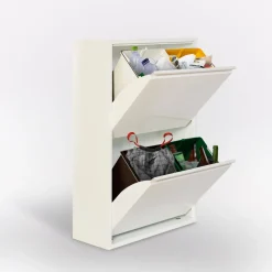 Portarifiuti raccolta differenziata in ferro bianco - BissoloCasa