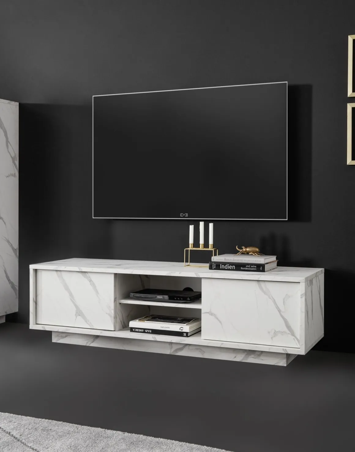 PORTA TV CARRARA EFFETTO MARMO BIANCO: vendita online PORTA TV CARRARA EFFETTO MARMO BIANCO in offerta