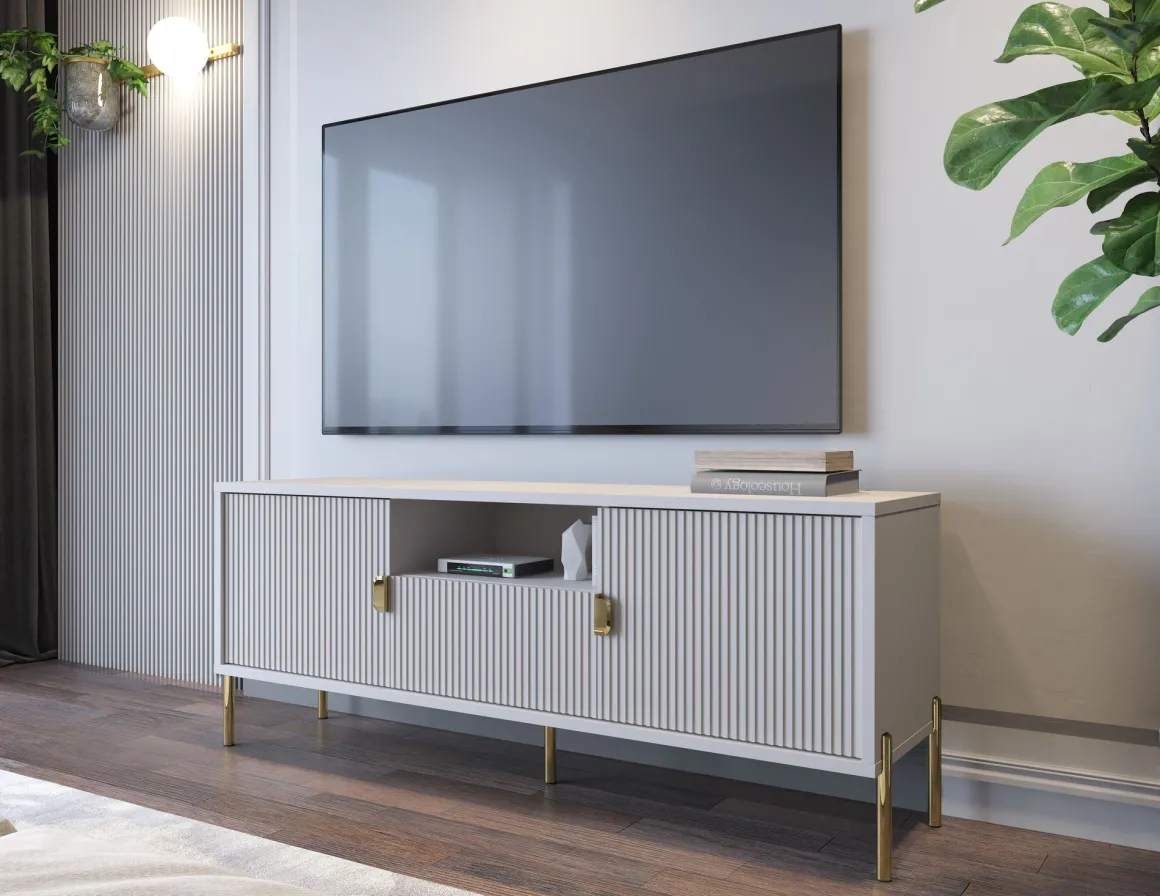 PORTA TV MOD. LOTUS CASHMERE EFFETTO CANNETTATO in vendita online