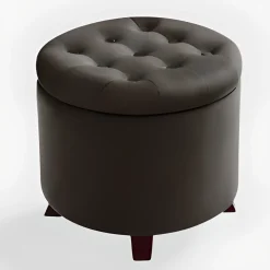 POUF CONTENITORE ROTONDO DIAM. 45 H. 41 TESSUTO EFFETTO VELLUTO GRIGIO: vendita online POUF CONTENITORE ROTONDO DIAM. 45 H. 41 TESSUTO EFFETTO VELLUTO GRIGIO in offerta