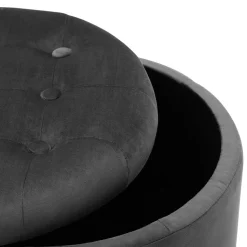 POUF CONTENITORE ROTONDO DIAM. 45 H. 41 TESSUTO EFFETTO VELLUTO GRIGIO: vendita online POUF CONTENITORE ROTONDO DIAM. 45 H. 41 TESSUTO EFFETTO VELLUTO GRIGIO in offerta