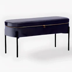 POUF CON ZIP 90X37 H. 45 IN VELLUTO E METALLO: vendita online POUF CON ZIP 90X37 H. 45 IN VELLUTO E METALLO in offerta
