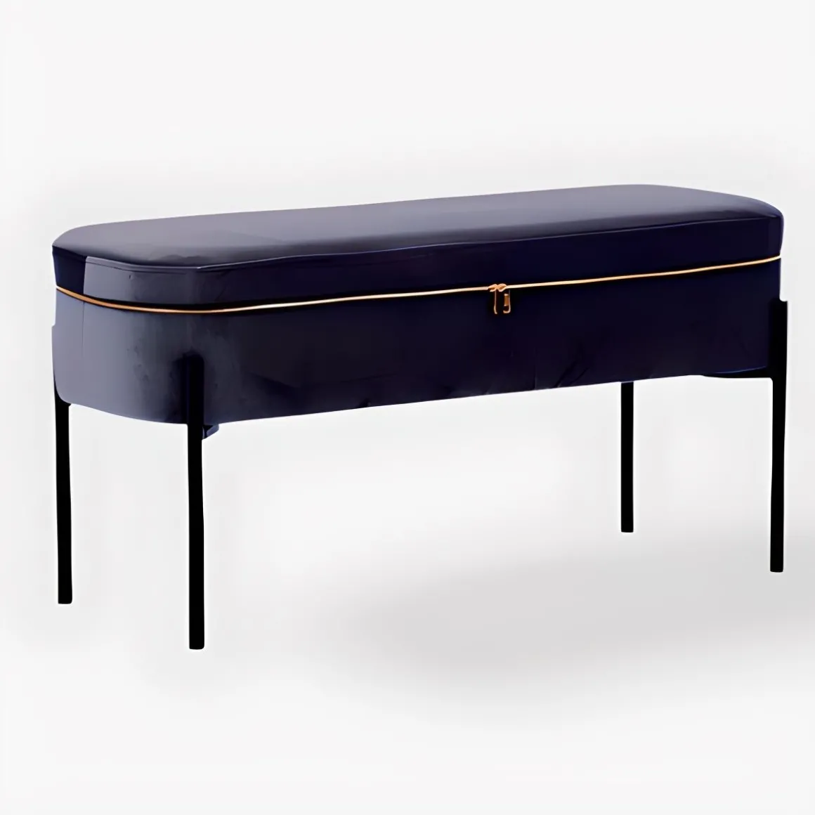 POUF CON ZIP 90X37 H. 45 IN VELLUTO E METALLO: vendita online POUF CON ZIP 90X37 H. 45 IN VELLUTO E METALLO in offerta