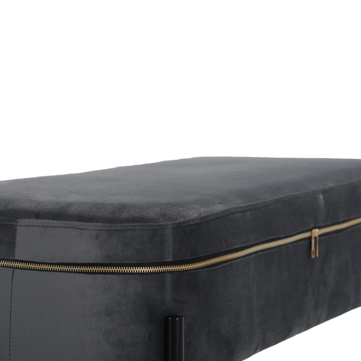 POUF CON ZIP 90X37 H. 45 IN VELLUTO E METALLO: vendita online POUF CON ZIP 90X37 H. 45 IN VELLUTO E METALLO in offerta