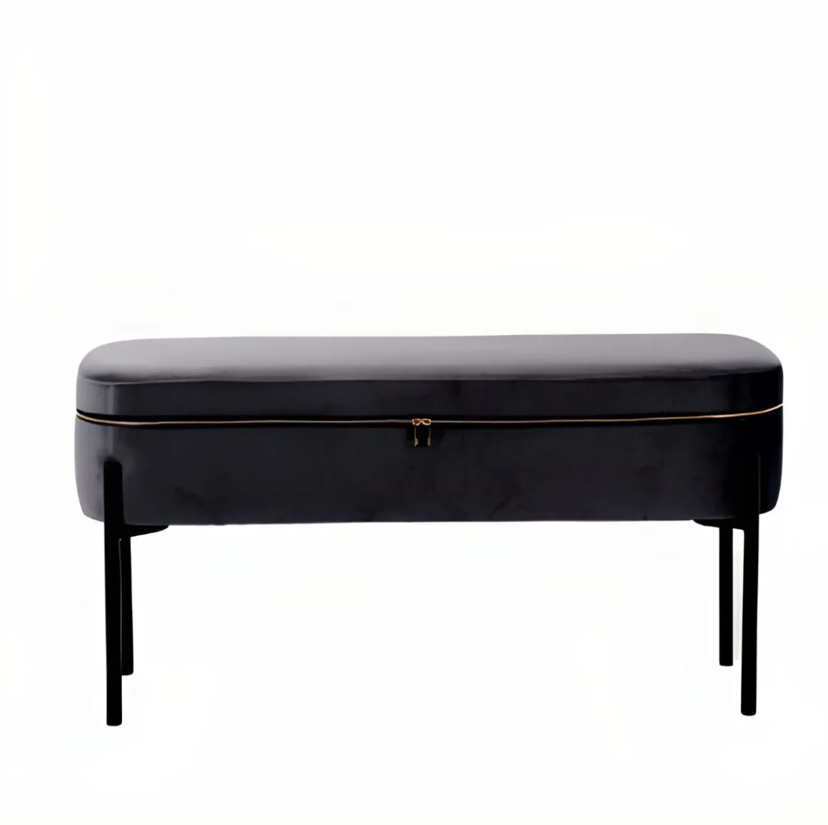 POUF CON ZIP 90X37 H. 45 IN VELLUTO E METALLO: vendita online POUF CON ZIP 90X37 H. 45 IN VELLUTO E METALLO in offerta