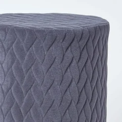 POUF ROTONDO DIAM. CM 42 H. 39 IN VELLUTO GRIGIO : vendita online POUF ROTONDO DIAM. CM 42 H. 39 IN VELLUTO GRIGIO in offerta