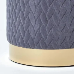 POUF ROTONDO DIAM. CM 42 H. 39 IN VELLUTO GRIGIO : vendita online POUF ROTONDO DIAM. CM 42 H. 39 IN VELLUTO GRIGIO in offerta