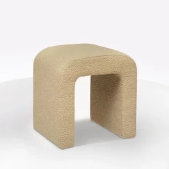POUF SEVI TESSUTO EFFETTO BOUCLE' BEIGE: vendita online POUF SEVI TESSUTO EFFETTO BOUCLE' BEIGE in offerta