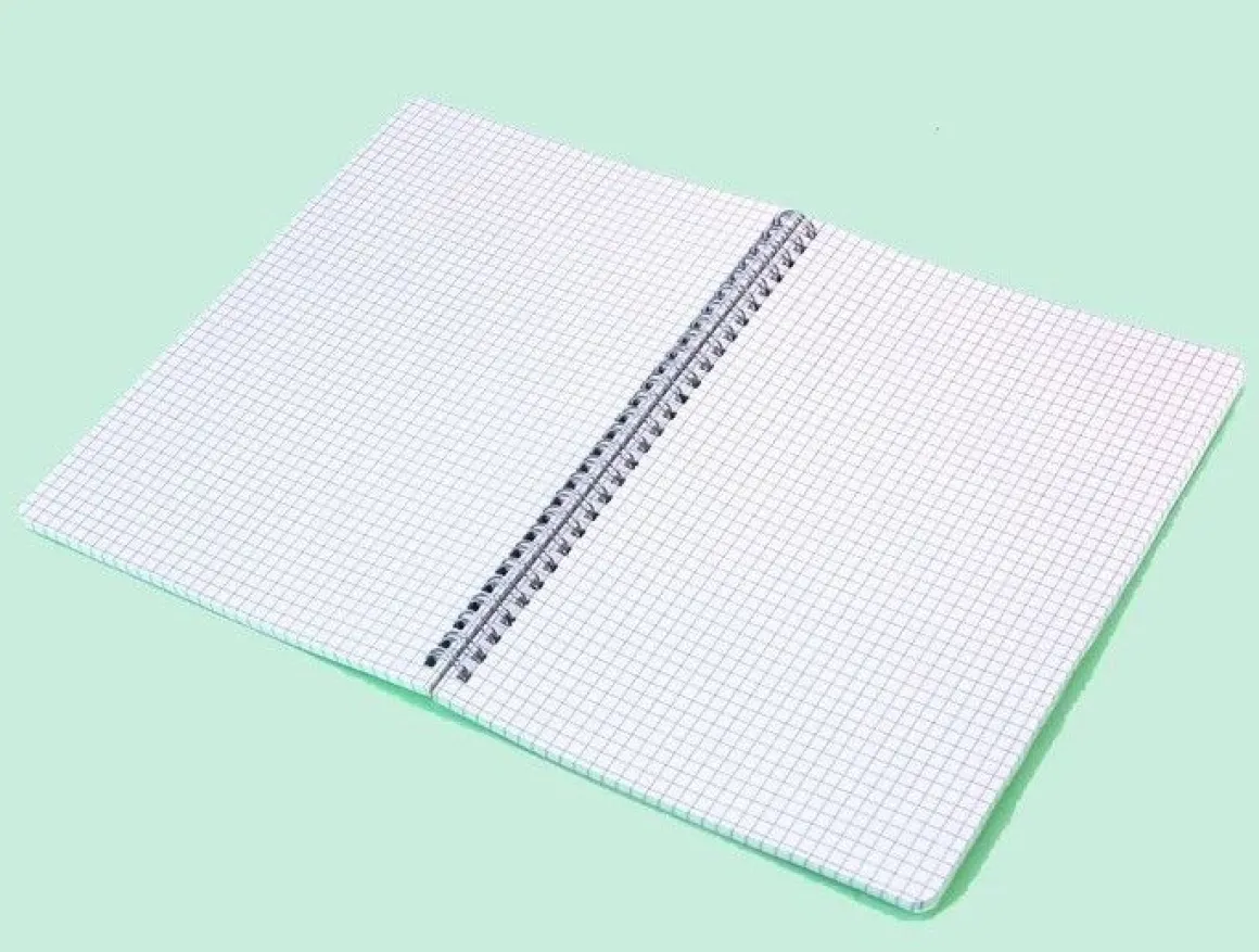 Quaderno con fori a quadretti: Quaderno monocromo con fori