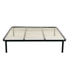 RETE MATRIMONIALE 160X190 IN METALLO NERO CON 13 DOGHE
