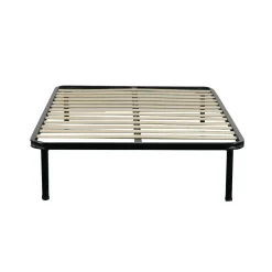 RETE ORTOPEDICA 1 PIAZZA E 1/2 120X190 IN METALLO NERO CON 13 DOGHE