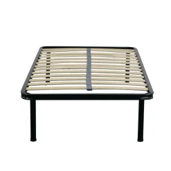 RETE SINGOLA 80X190 IN METALLO NERO CON 13 DOGHE